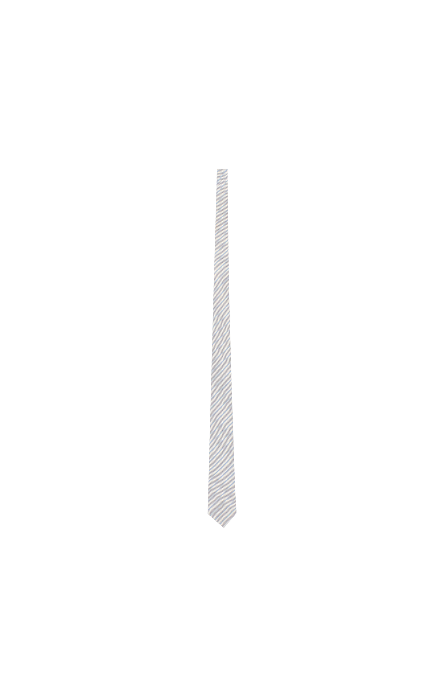 Narrow gray tie on a white background