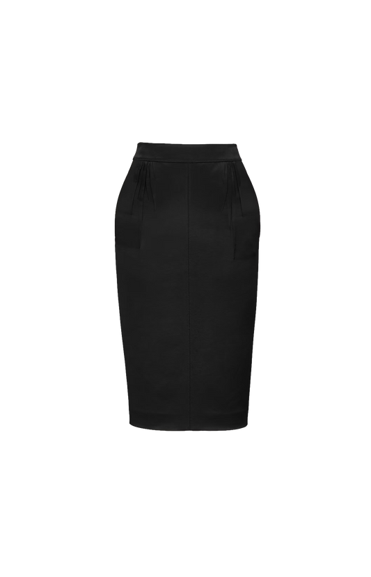 Cassandre Pencil Skirt in Padded Satin
