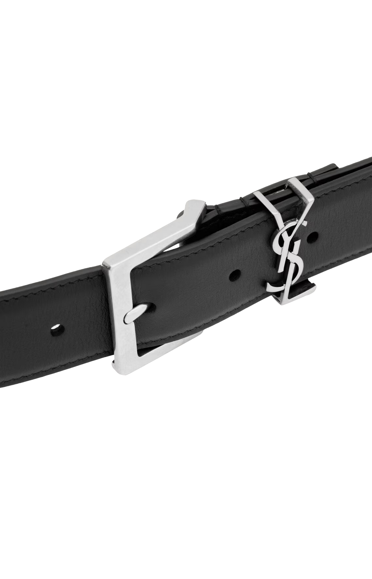 Saint Laurent Cassandre Vadim Belt in Black Smooth Leather — product photo 2