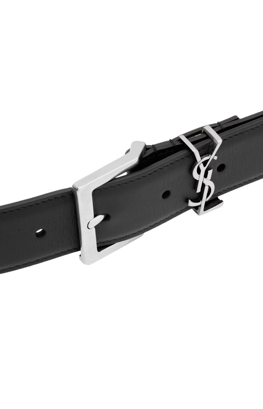 Saint Laurent Cassandre Vadim Belt in Black Smooth Leather — product photo 2