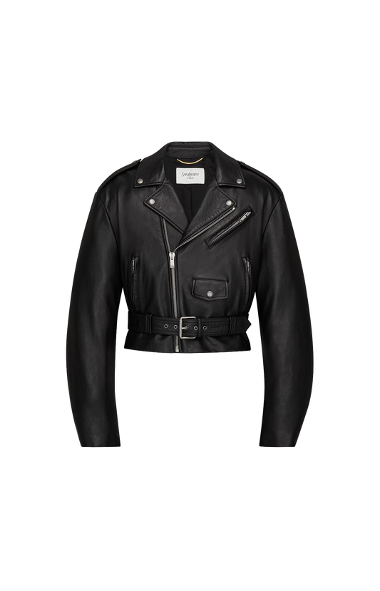 Zip Biker Jacket in Lambskin