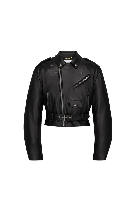 Zip Biker Jacket in Lambskin