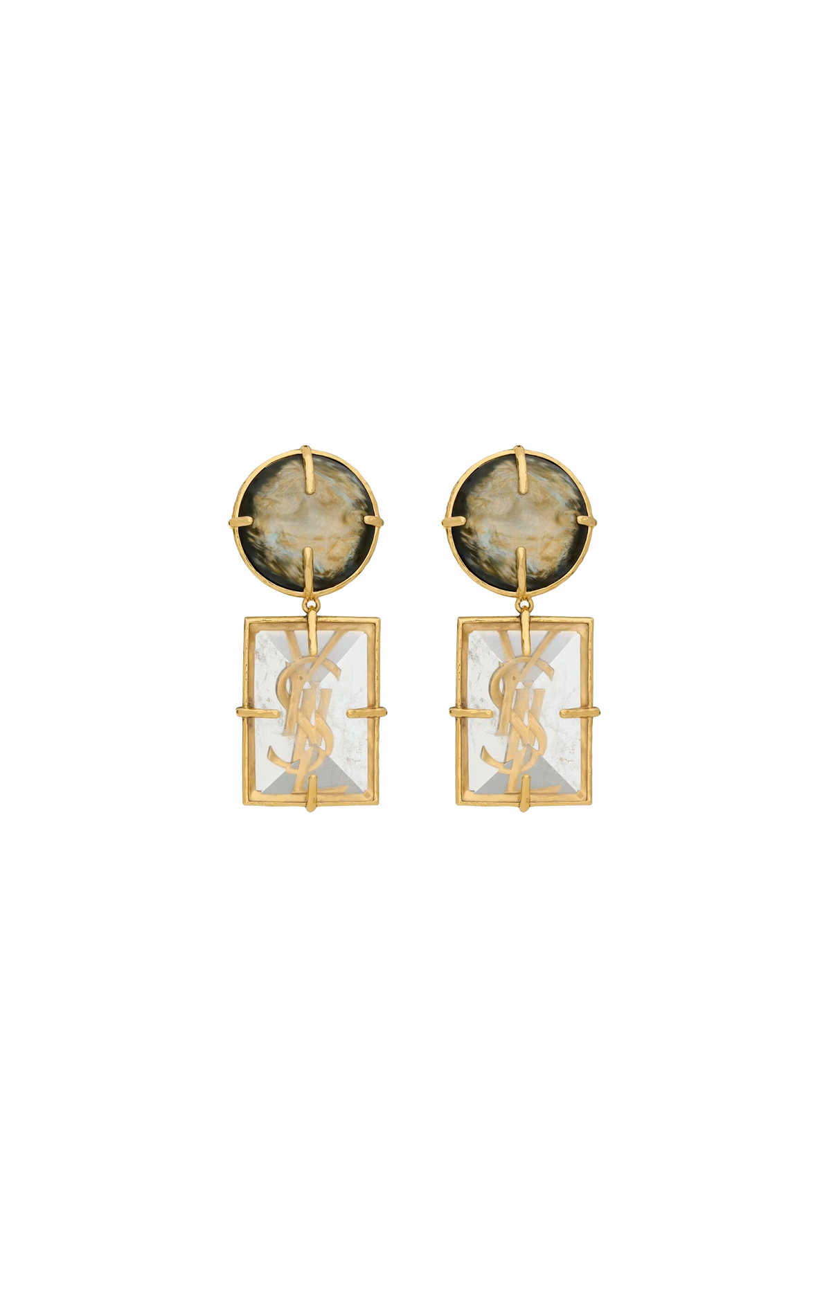 Cassandre Pendant Earrings in Crystal Rock