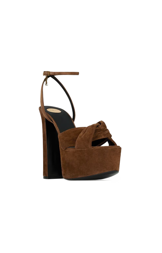 Saint Laurent Franciane Platform Sandals in Suede