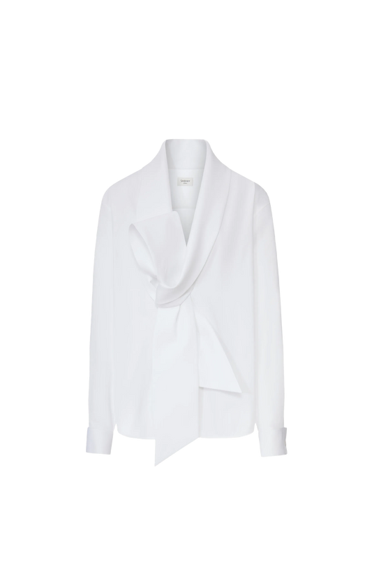 Saint Laurent Lavallière Shirt in Cotton Poplin