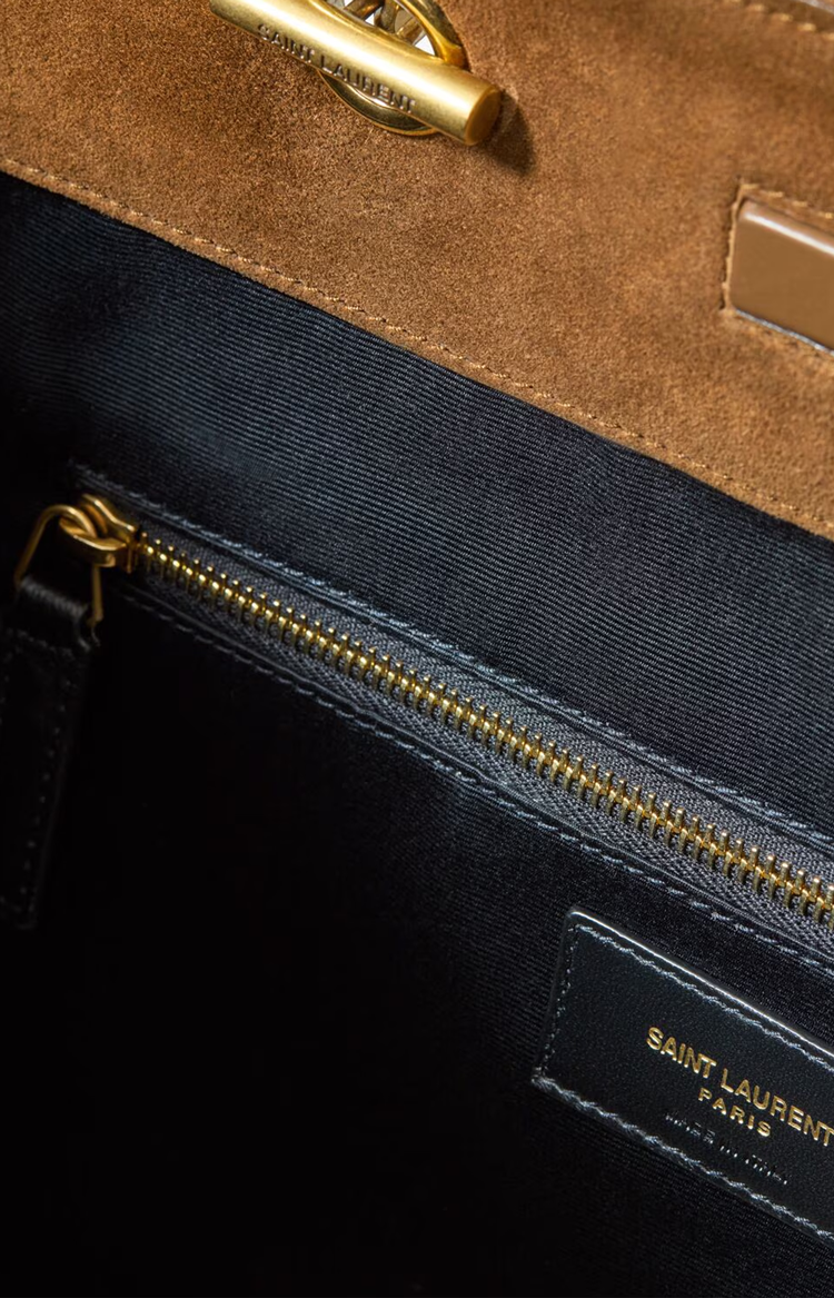 Niki Shopping Bag in Caramel Cognac Suede