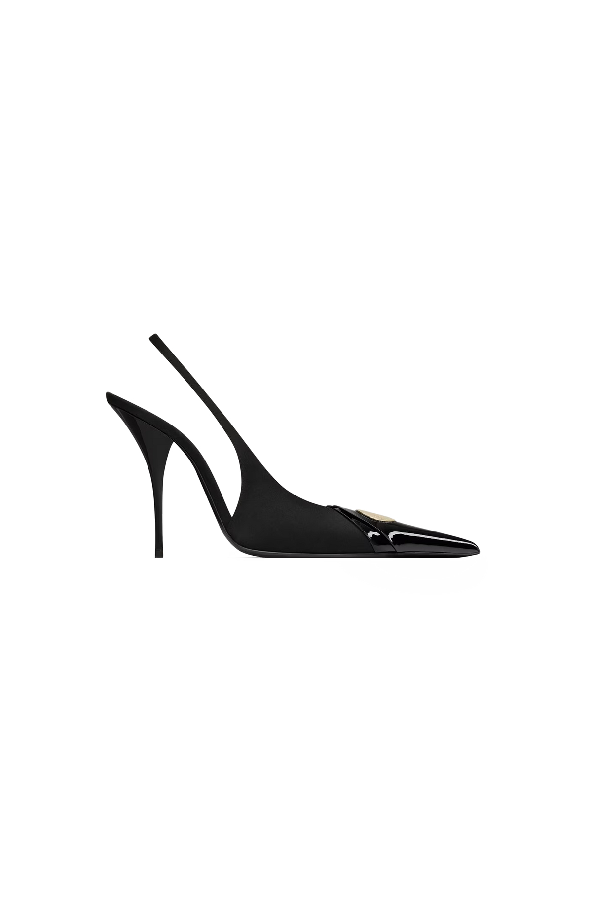 Louis Slingback Pumps in Patent Leather and Satin in Black