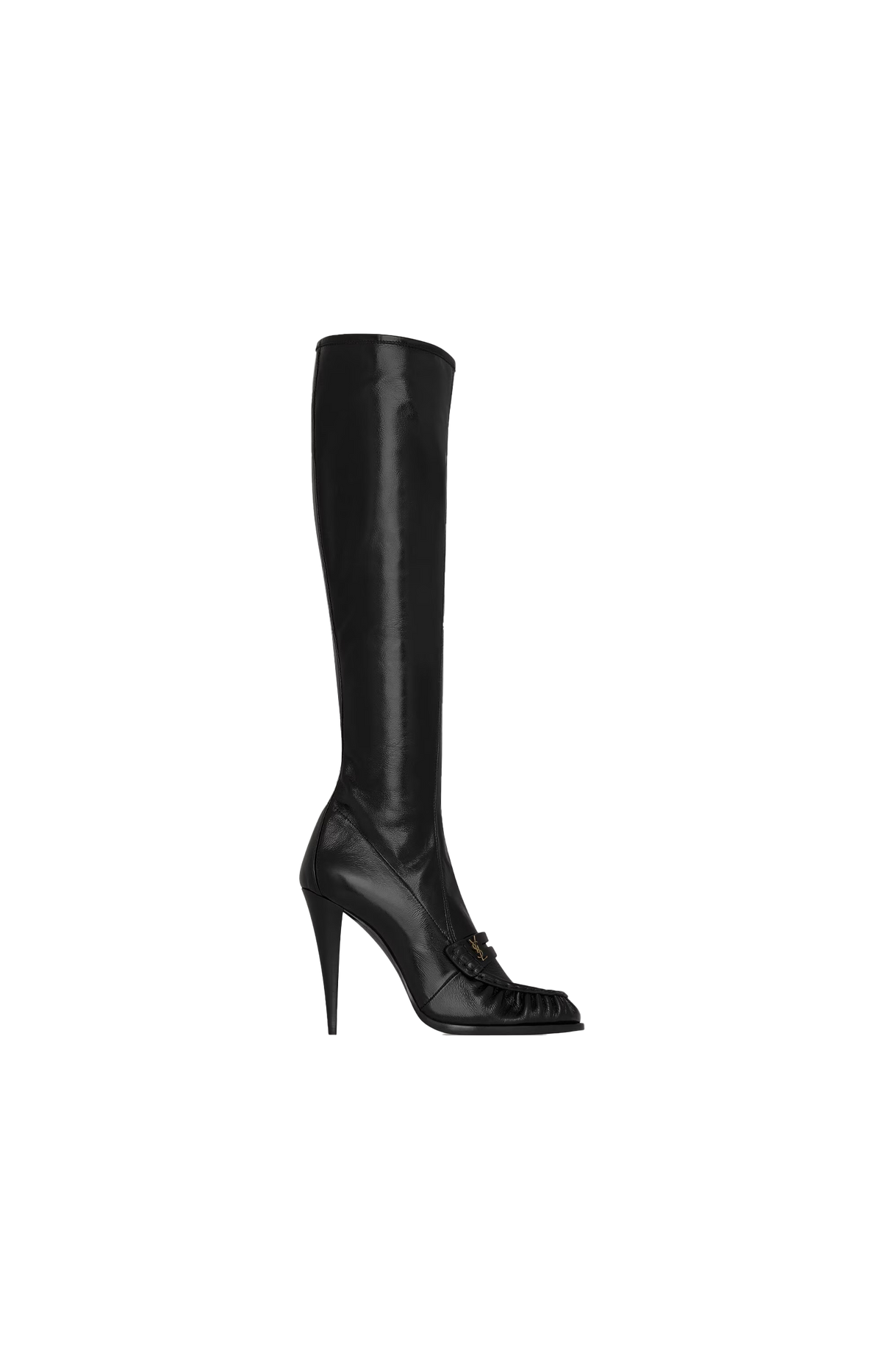 Saint Laurent Le Loafer Boots in Black — front view