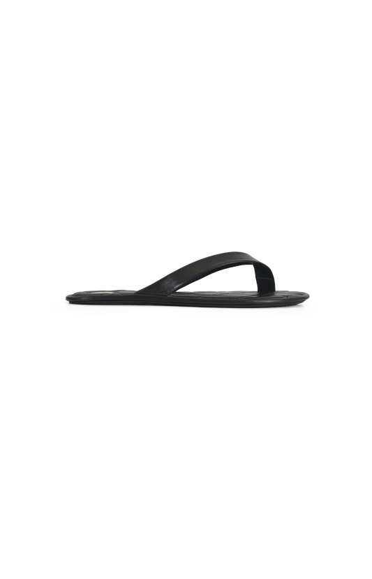 Saint Laurent Leather Flip Flop Sandals in Black