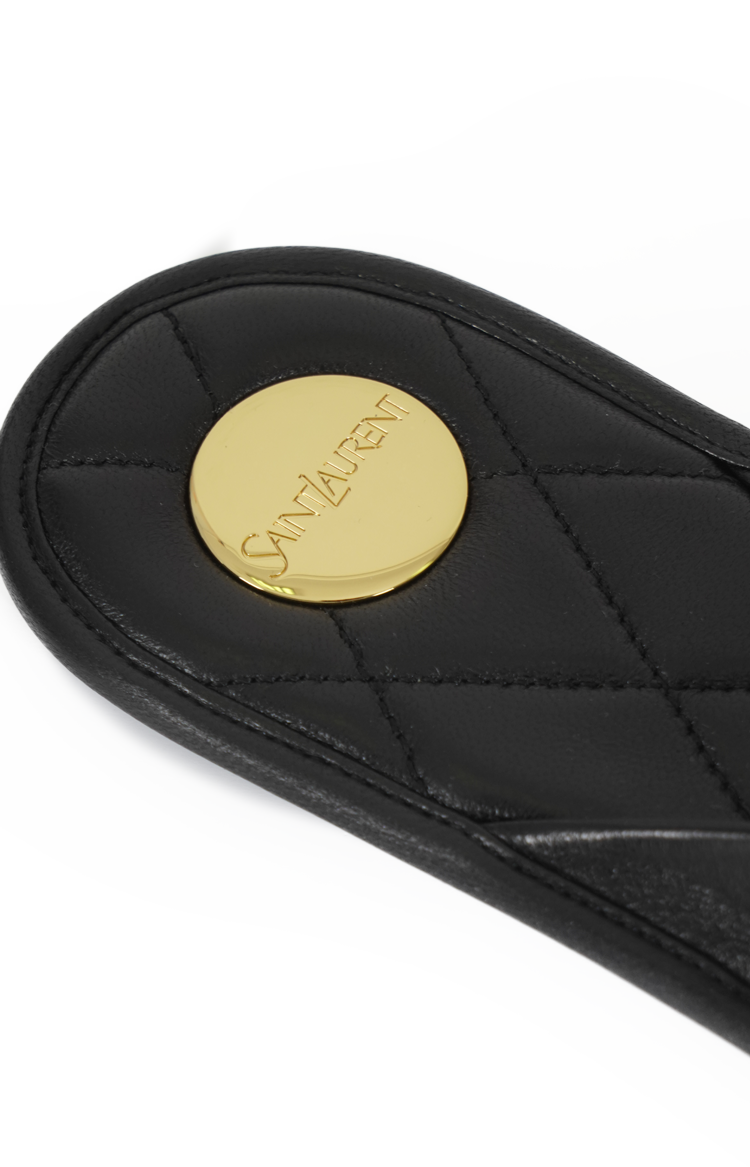 Saint Laurent Leather Flip Flop Sandals in Black