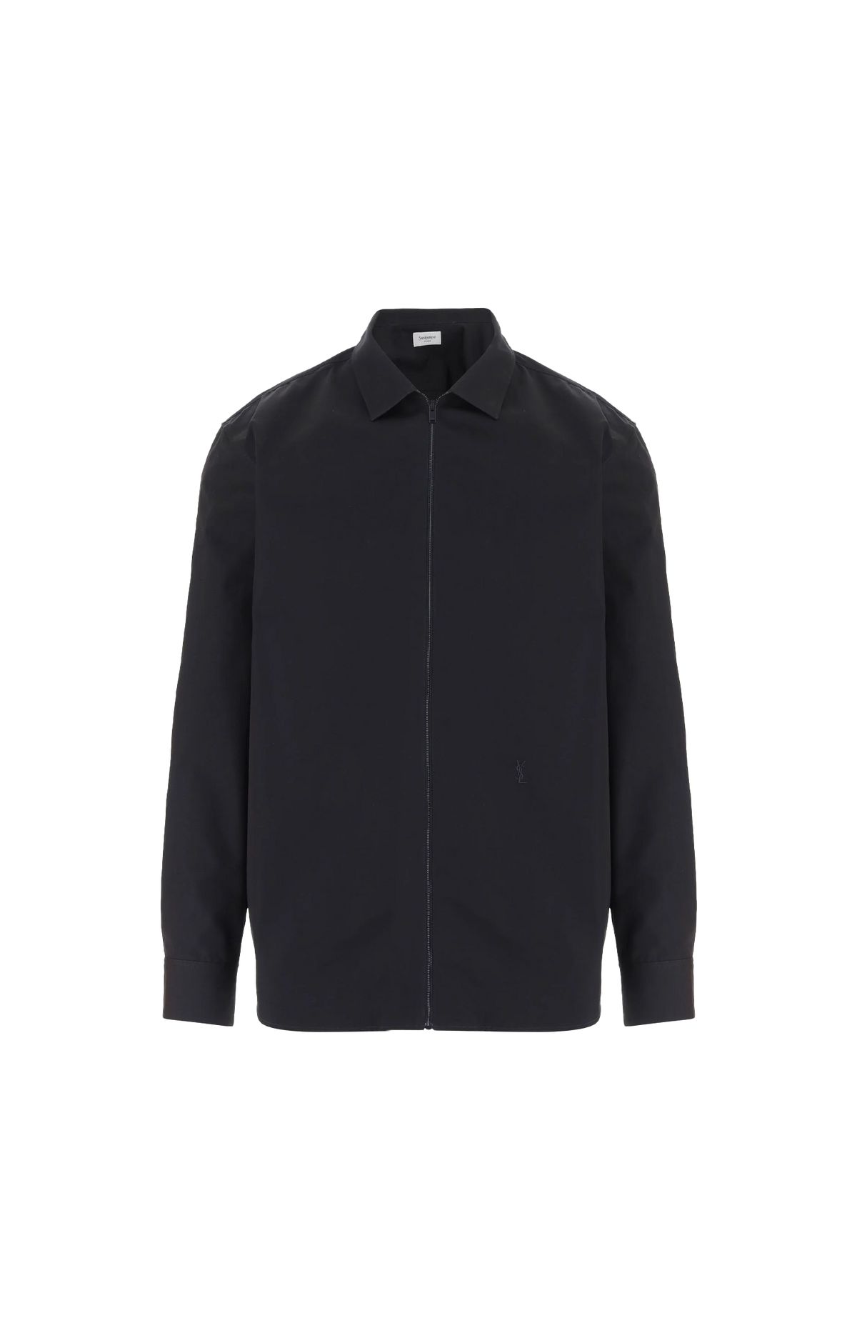 Cotton Zip-Up Shirt in Black