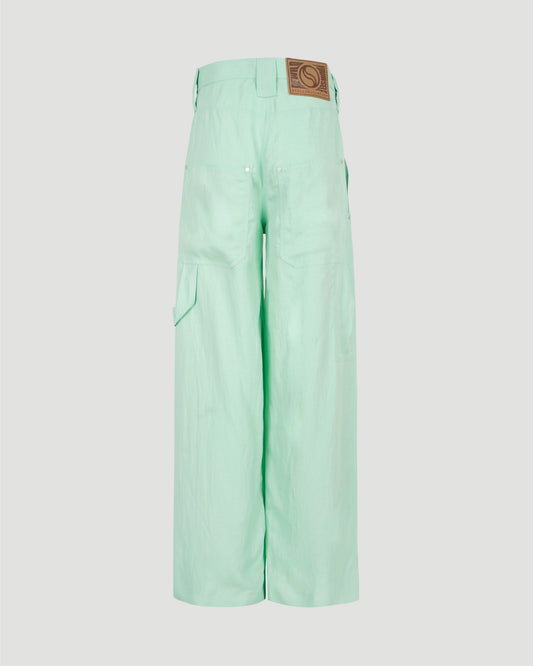 WIDE LEG TROUSERS IN FLUO MINT