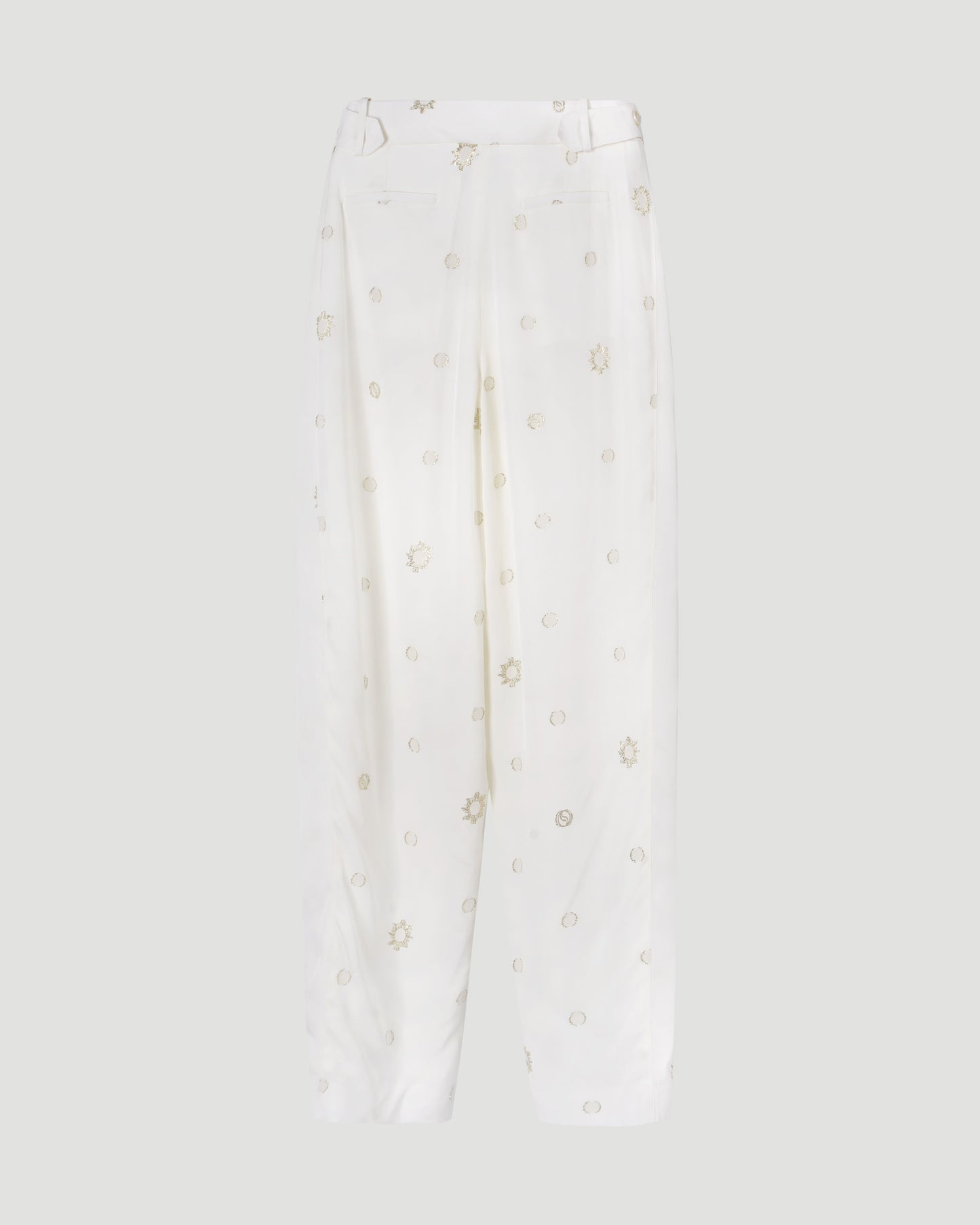 Foil Dot Banana Leg Trousers