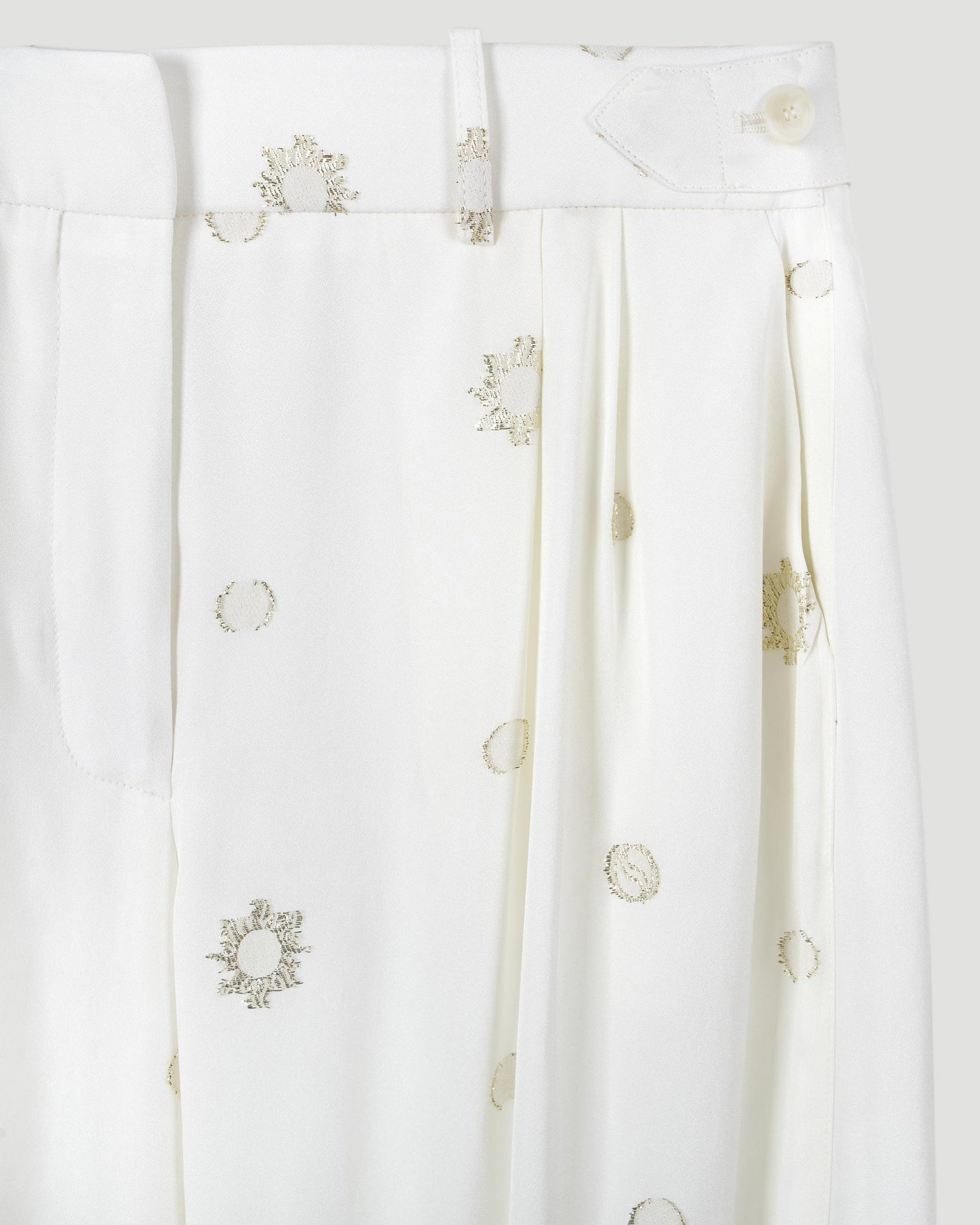 Foil Dot Banana Leg Trousers