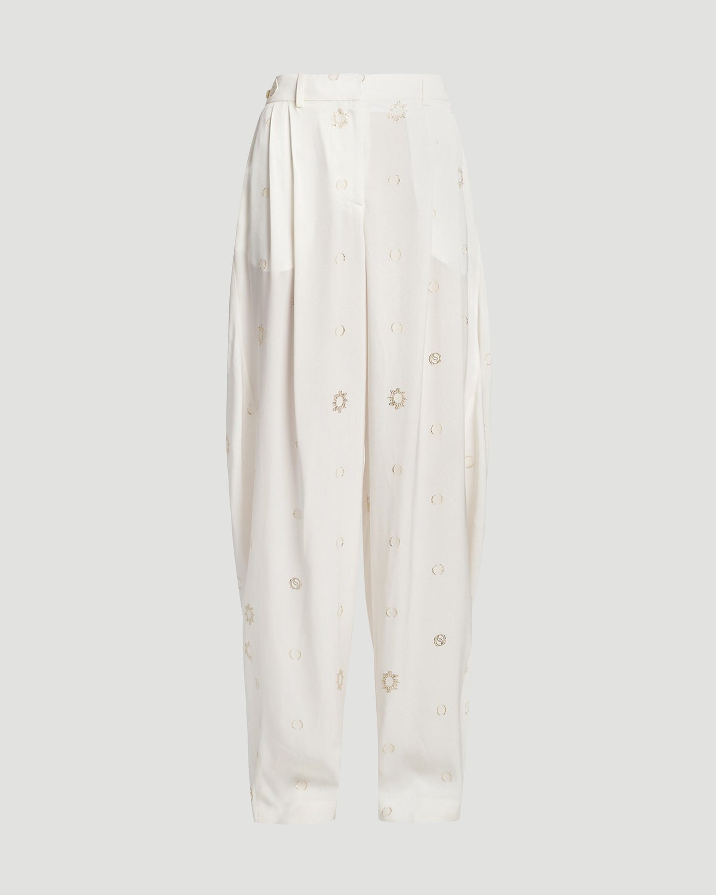 Foil Dot Banana Leg Trousers