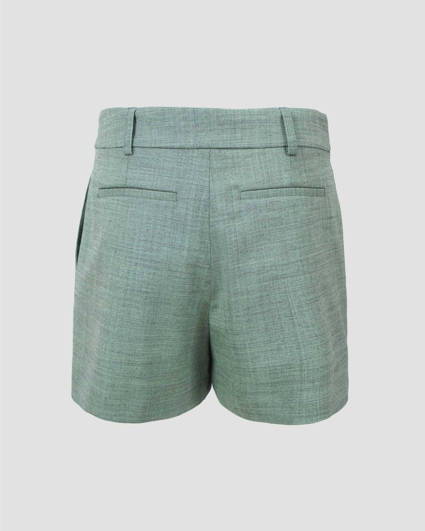 Wool Mouline Shorts in Pistachio