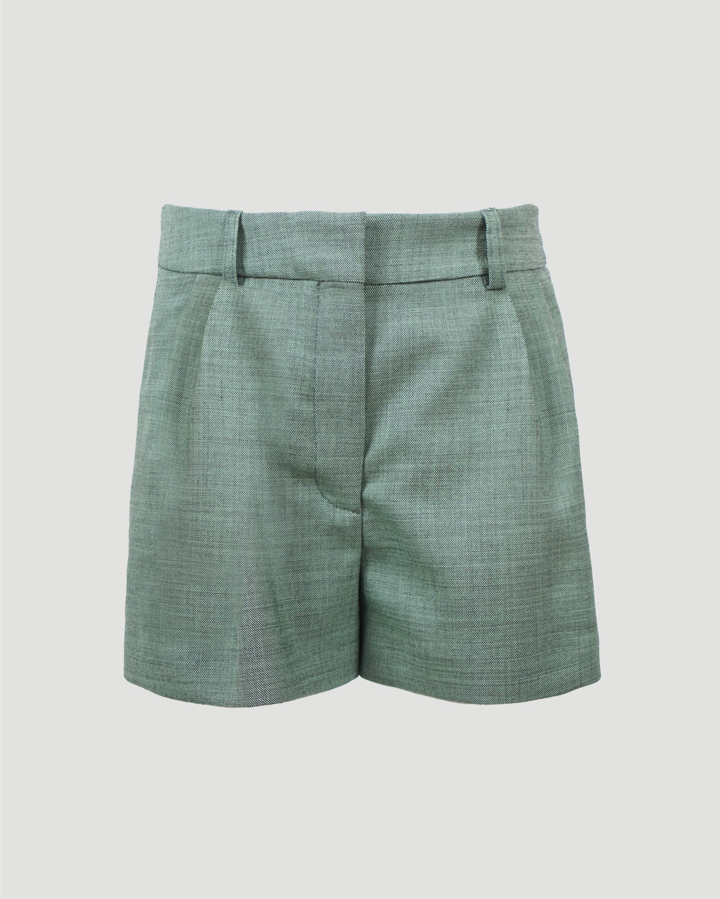 Wool Mouline Shorts in Pistachio