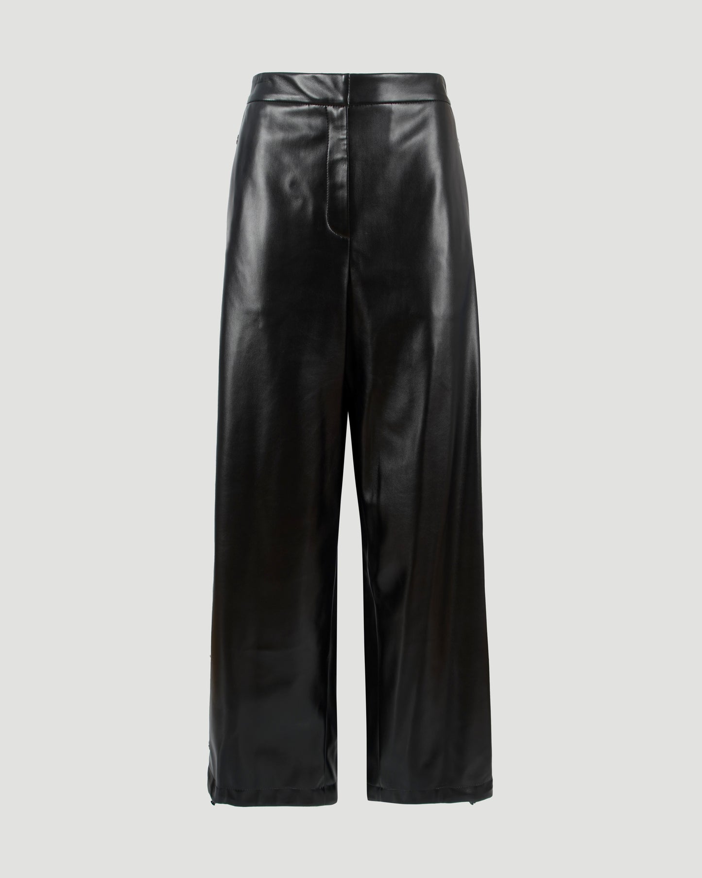 Wide-Leg Popper-Studded Joggers