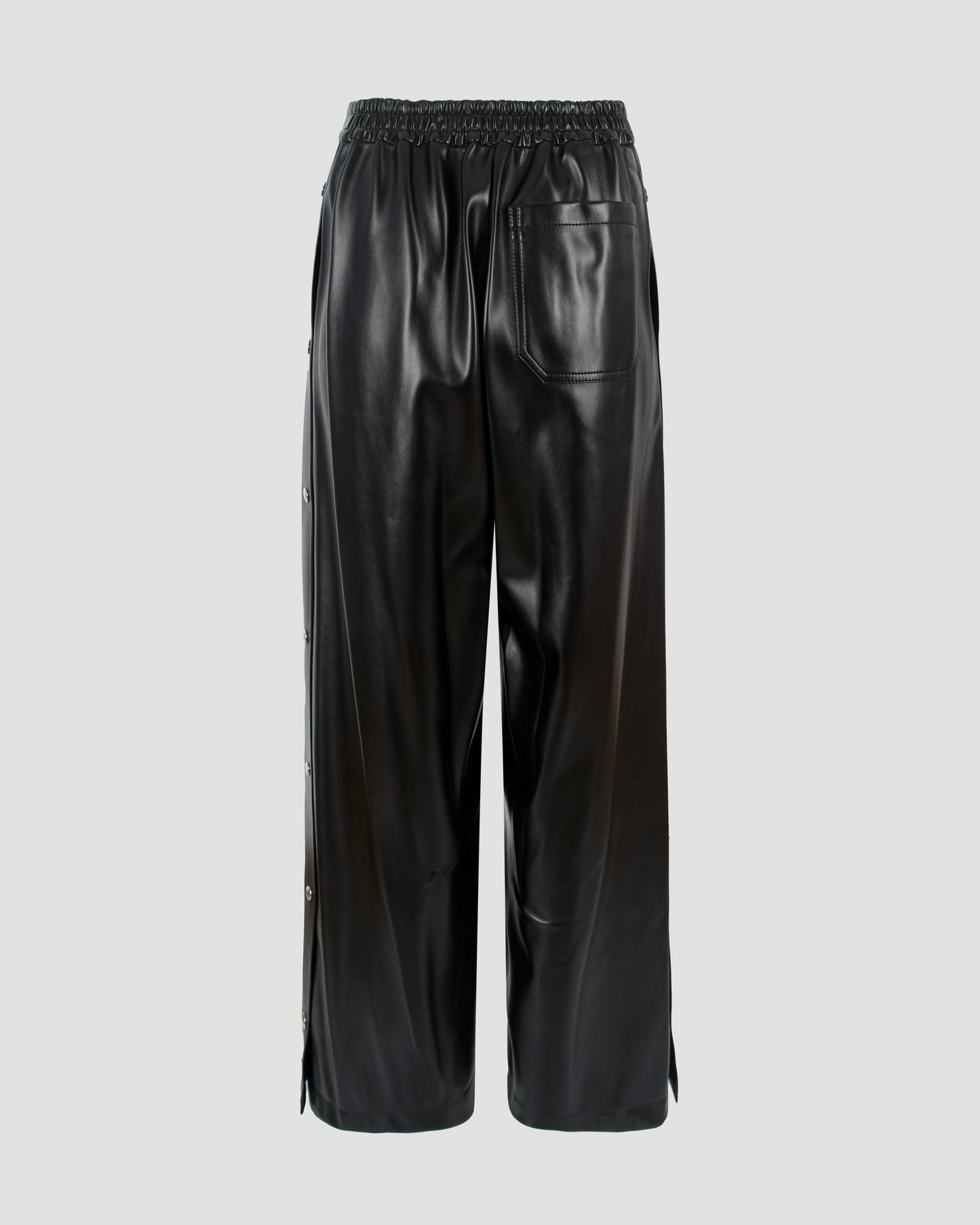 Wide-Leg Popper-Studded Joggers
