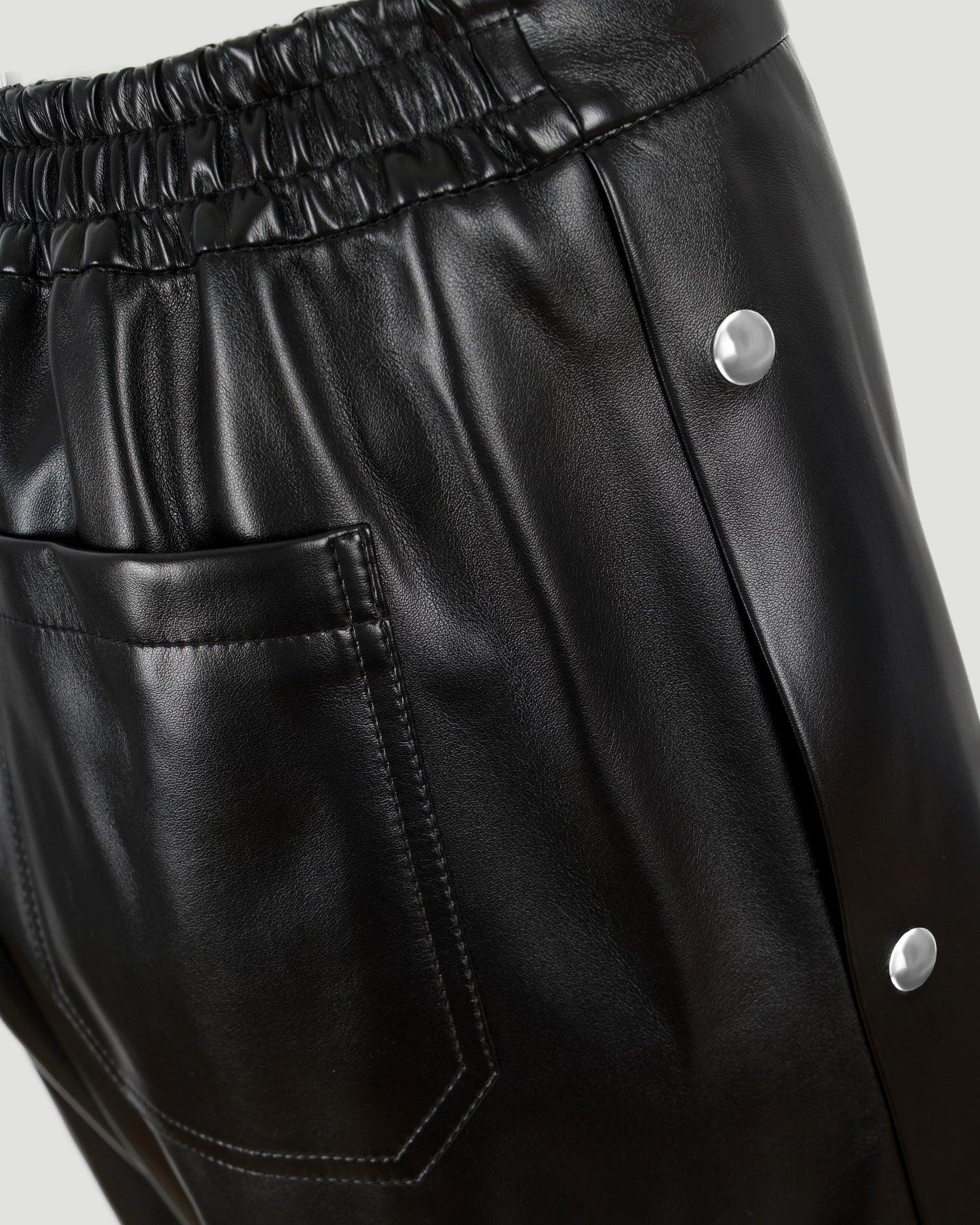 Wide-Leg Popper-Studded Joggers