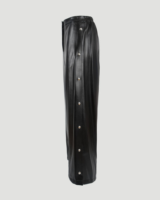 Wide-Leg Popper-Studded Joggers