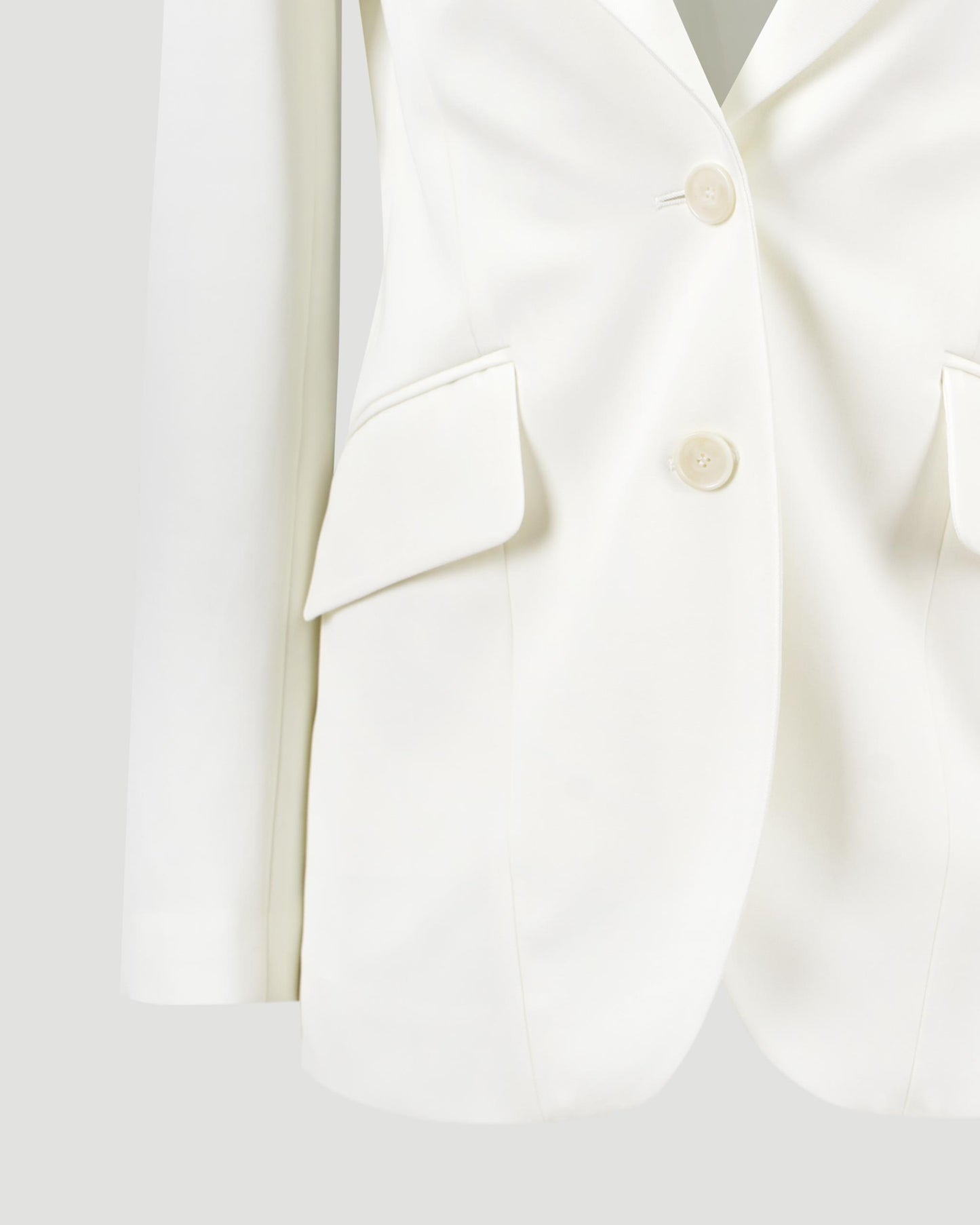 Single-Breasted Blazer in Cream