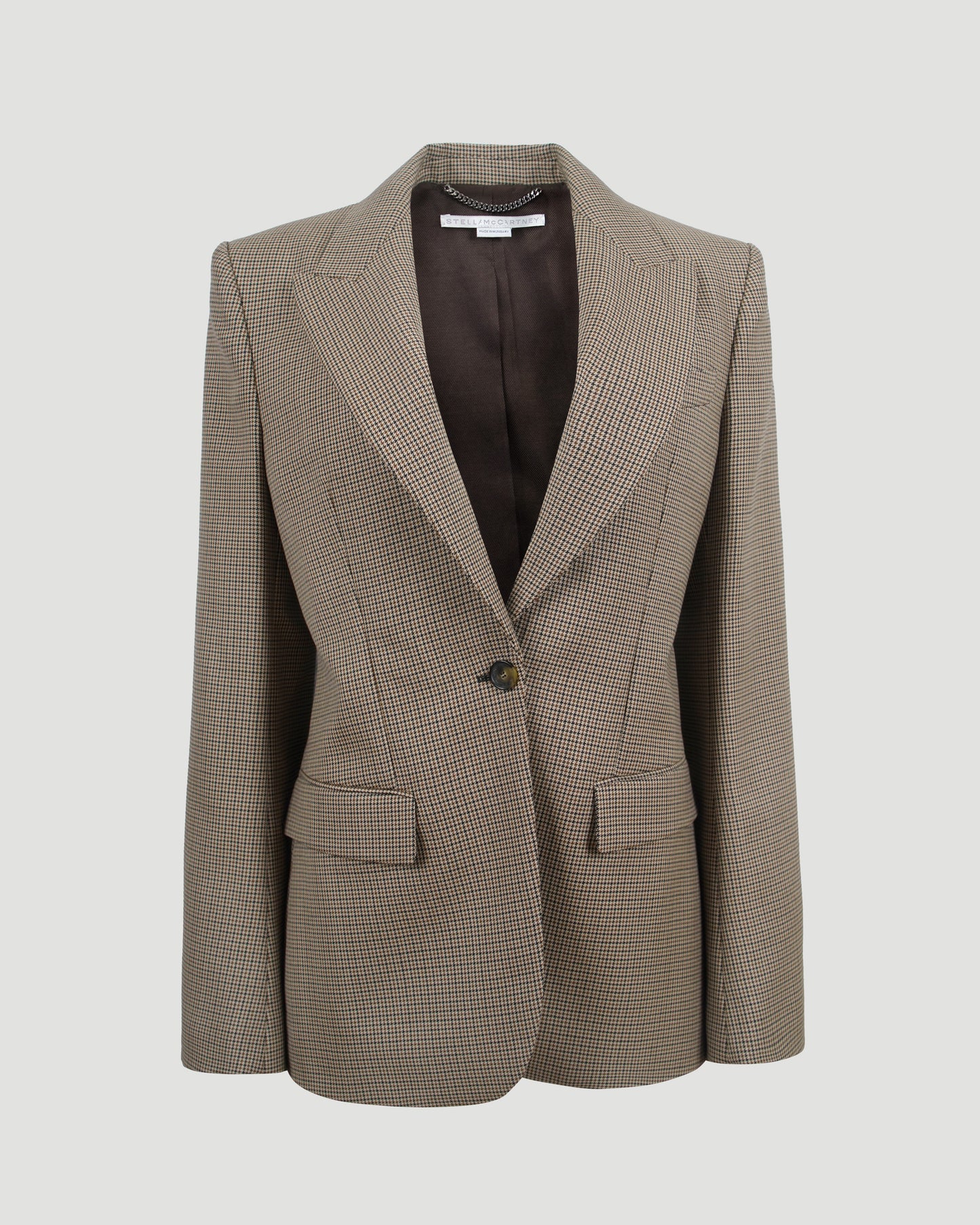 Oversized Houndstooth Single-Breasted Blazer