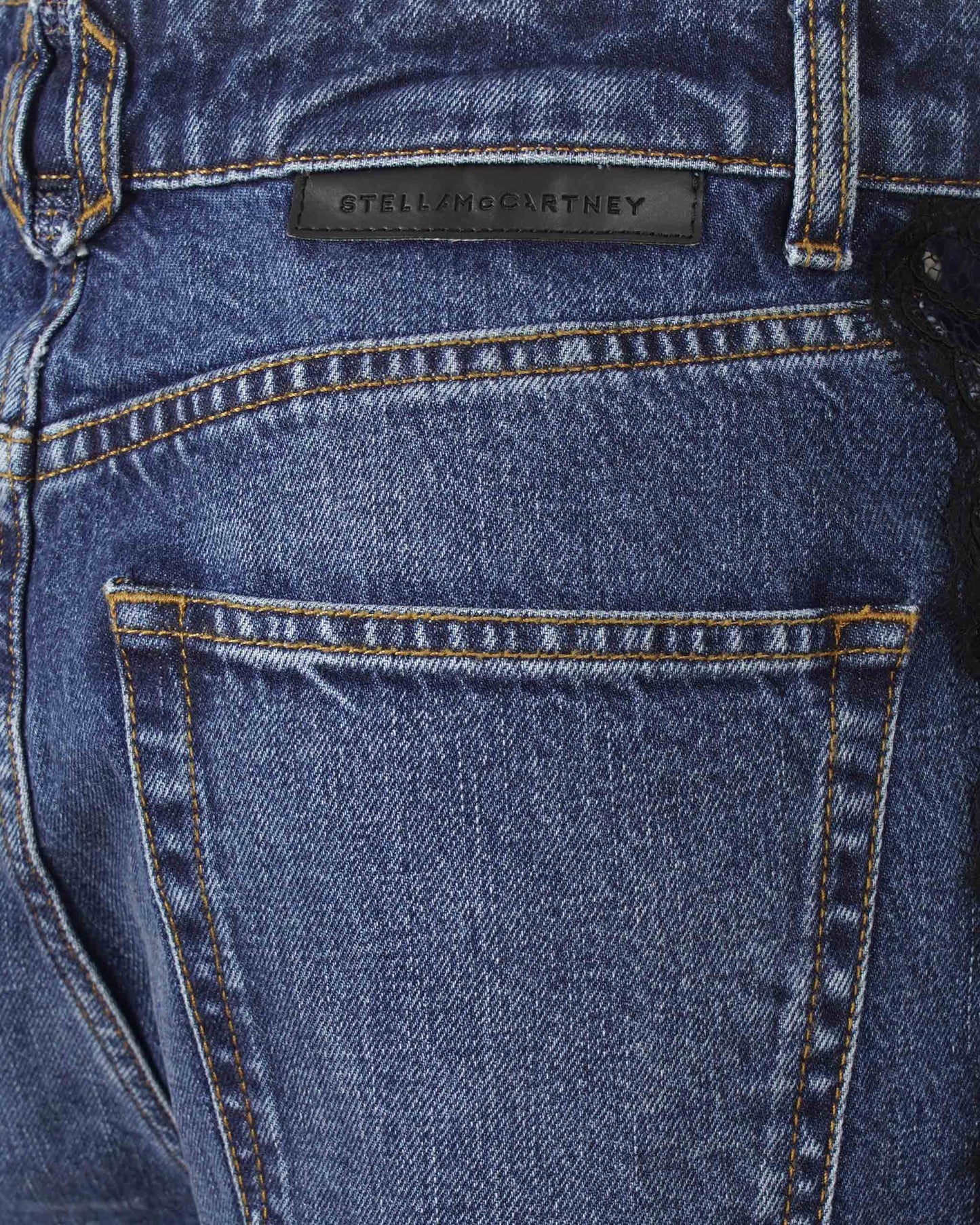Lace Straight Leg Jeans in Vintage Blue
