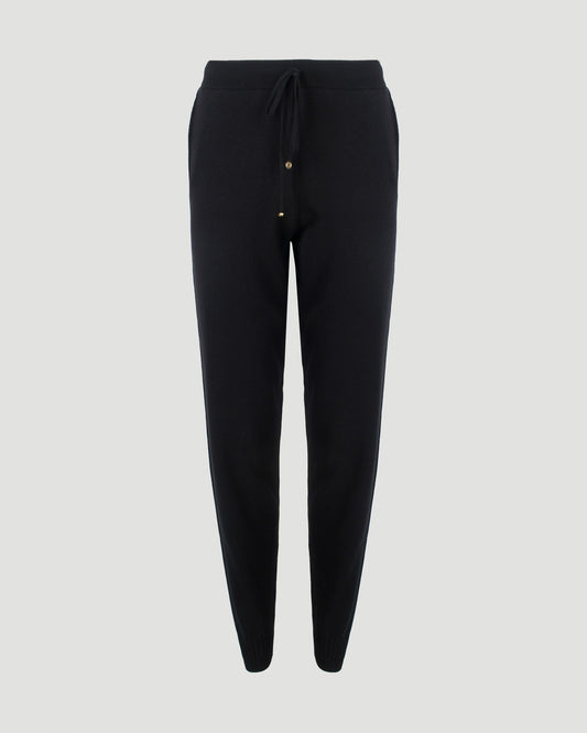MERINO KNIT TROUSERS IN BLACK