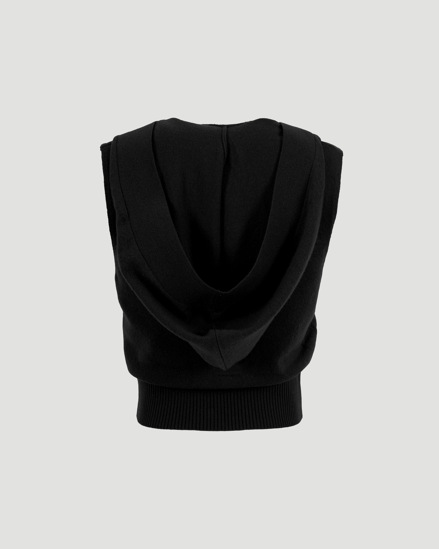 Cosy Knit Hood Top in Black