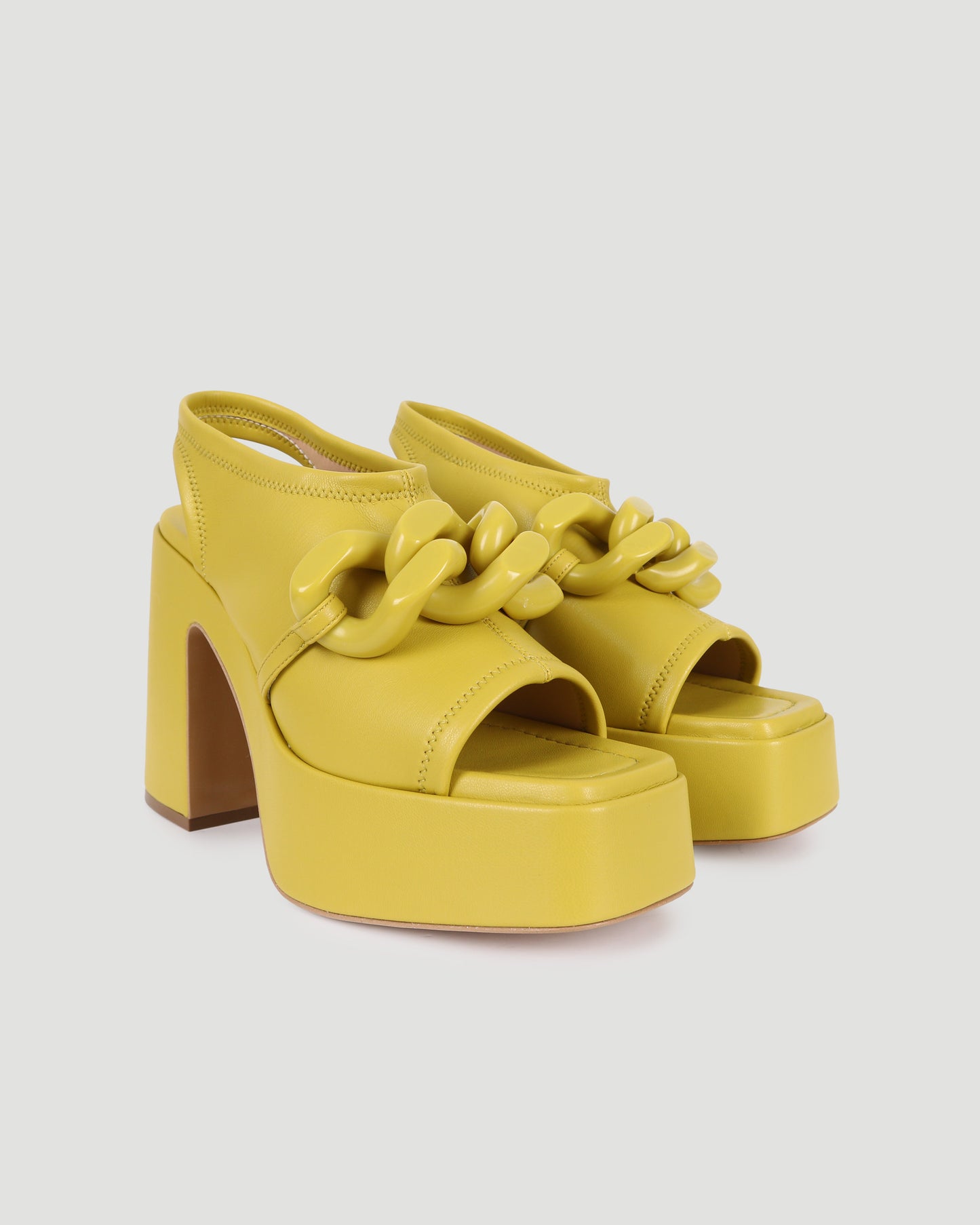 Skyla Chain Platform Sandals in  Lime green
