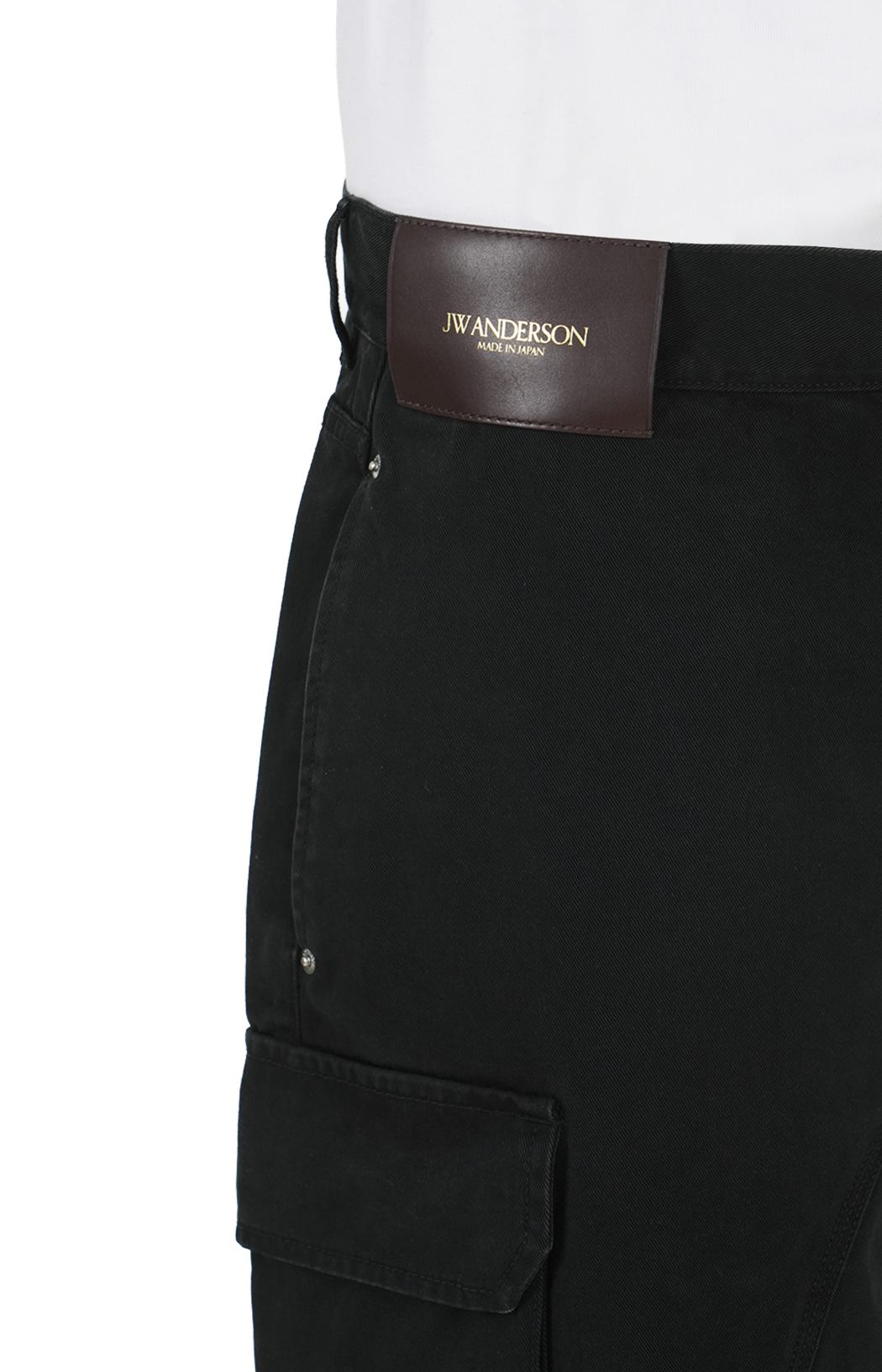 Twisted Patch Pocket Shorts in Black