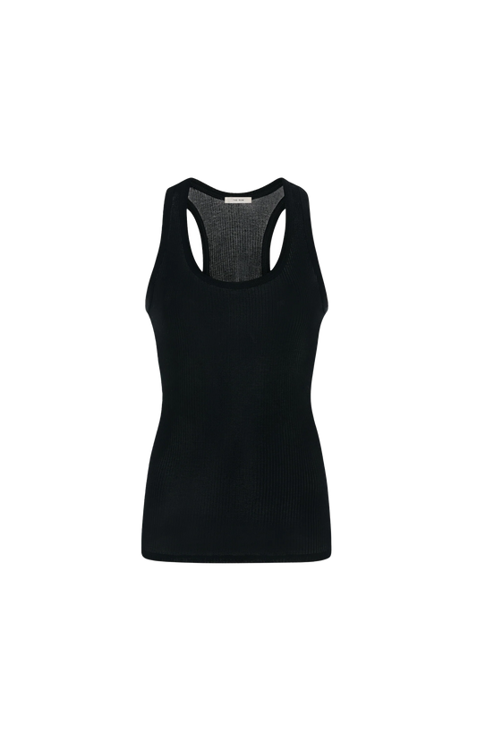 Cendrea Cotton Tank Top in Black