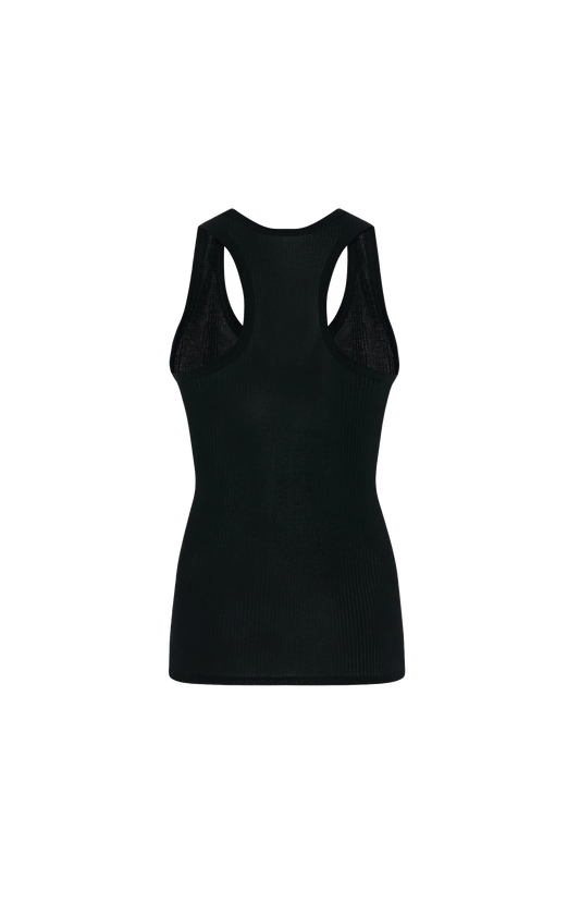 Cendrea Cotton Tank Top in Black
