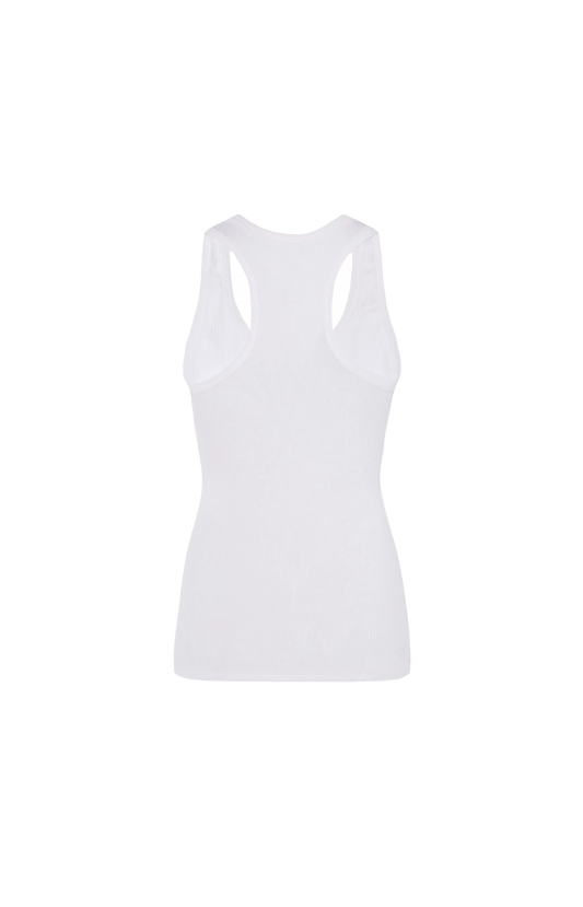 Cendrea Cotton Tank Top in White