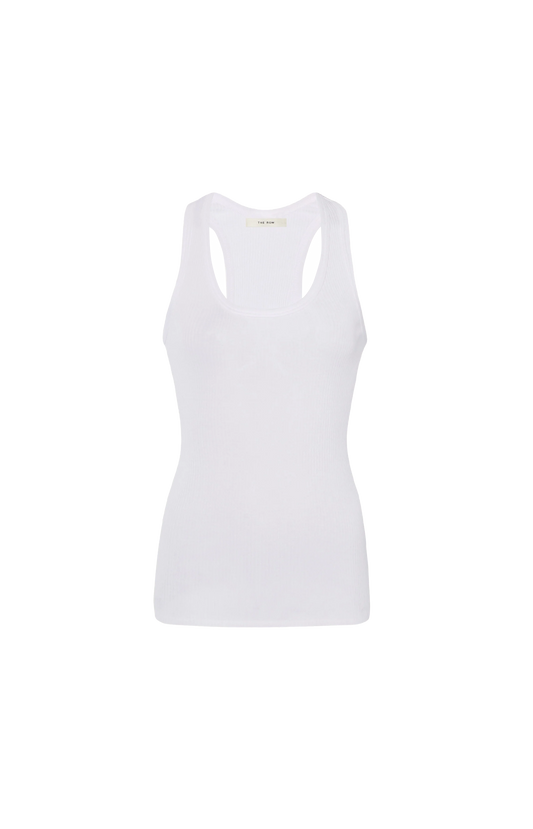 Cendrea Cotton Tank Top in White