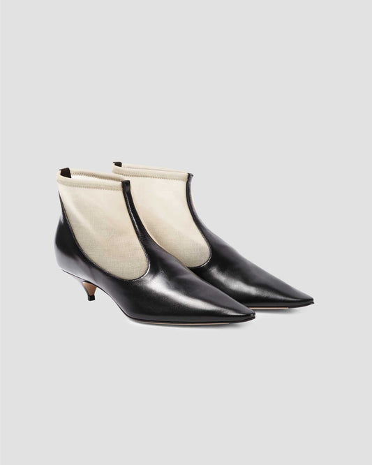 Mesh Bootie in Nylon and Leather