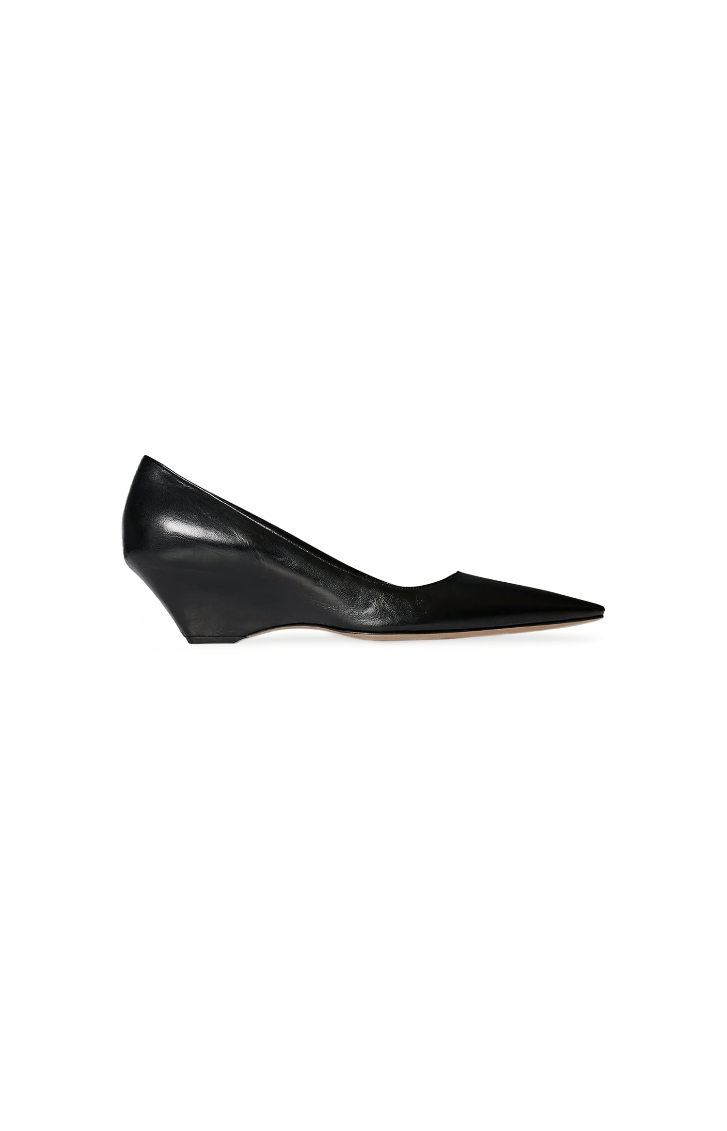 The Row Liisa Wedge Heel Pumps in Black — front view