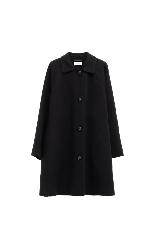 The Row Ina Coat in Black — front view