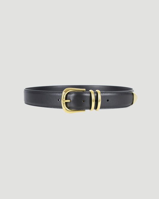 Vintage Belt in Black Leather