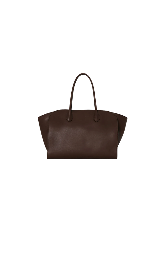 The Row Marlo 14 Bag in Brown Leather — front view
