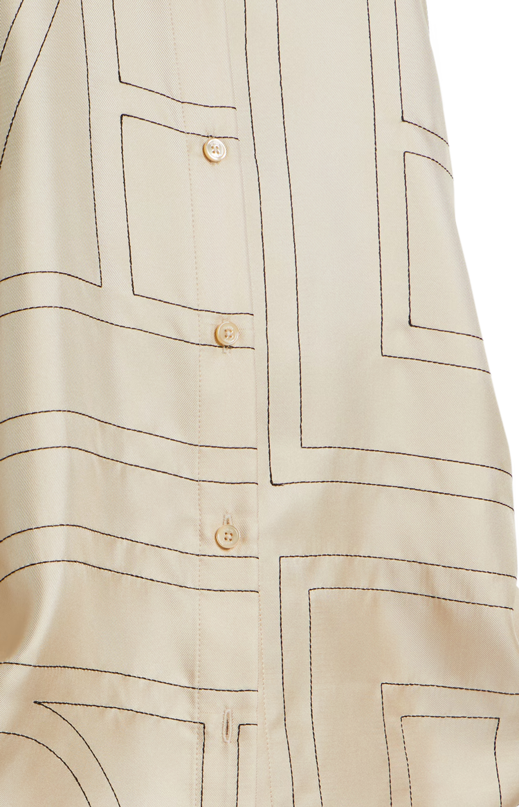 Monogram Silk PJ Top Ivory