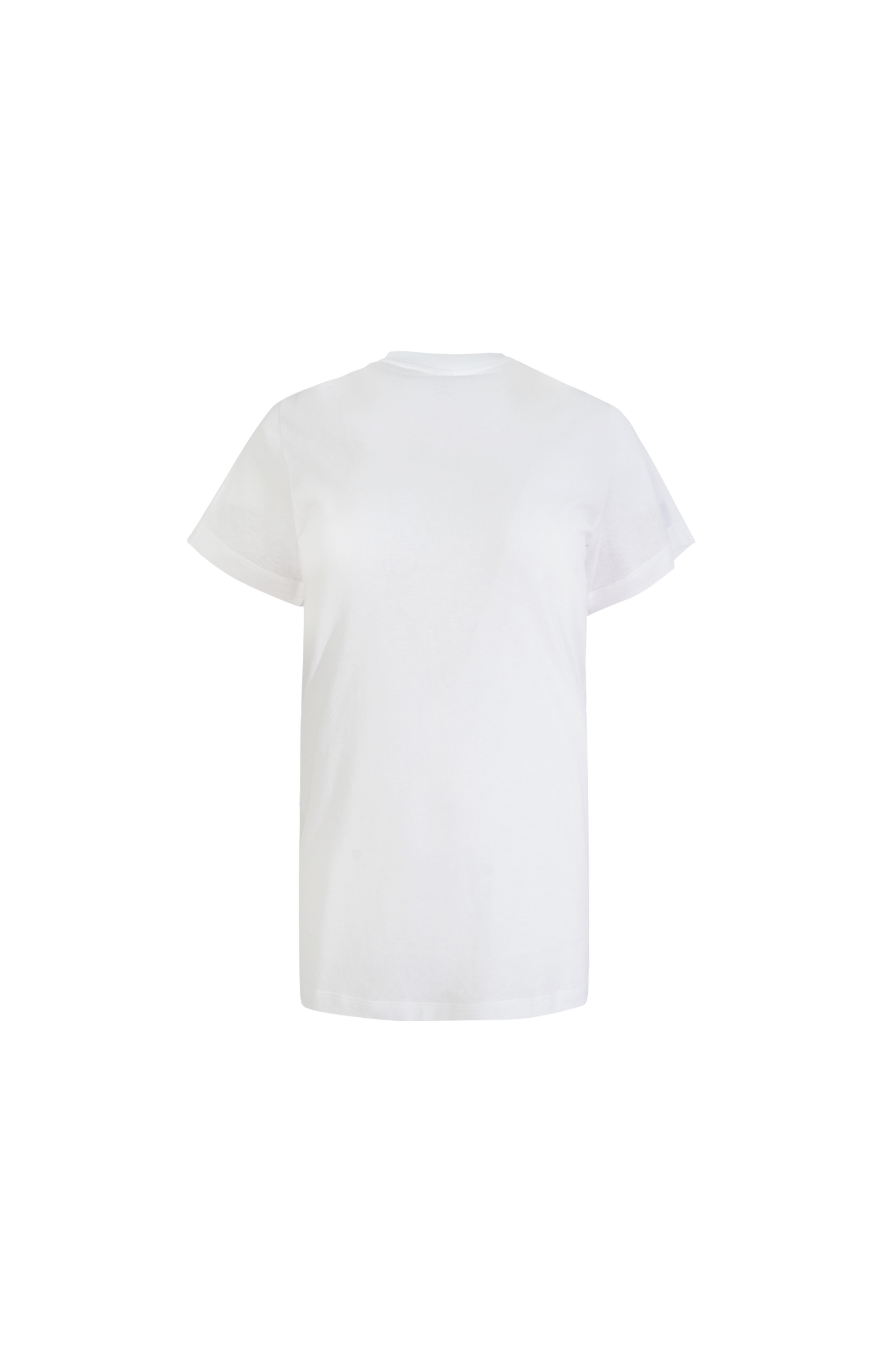 Wide-Ribbed V-Neck Tee in Optic White