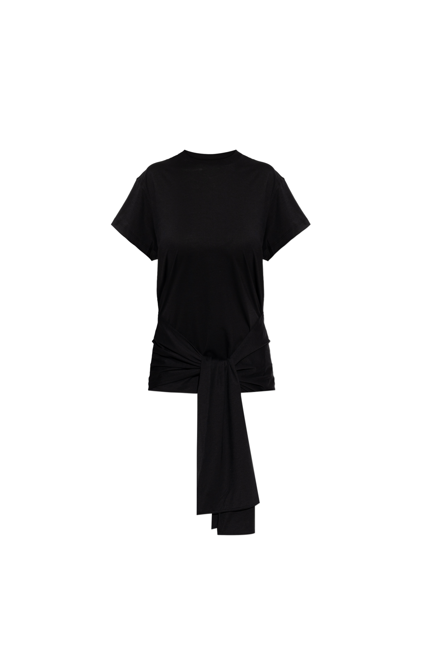 Tie-Waist Jersey Top in Black
