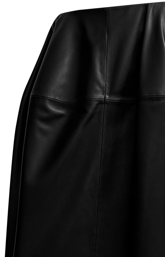 Toteme Sculptural Leather Skirt in Black — product photo 2