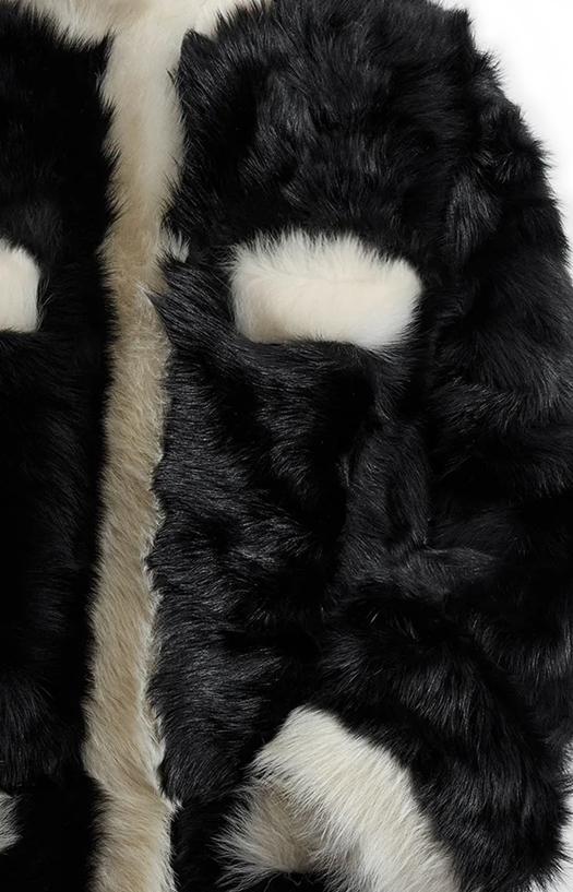 Toteme Silky Shearling Pocket Jacket in Black/Natural — product photo 2