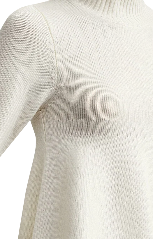 Wool Turtleneck Top in White