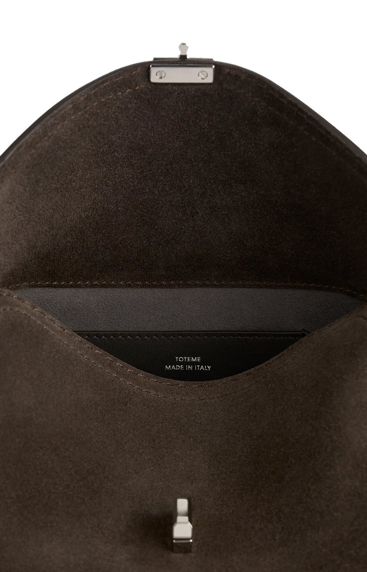 T-Lock Suede Clutch in Brown