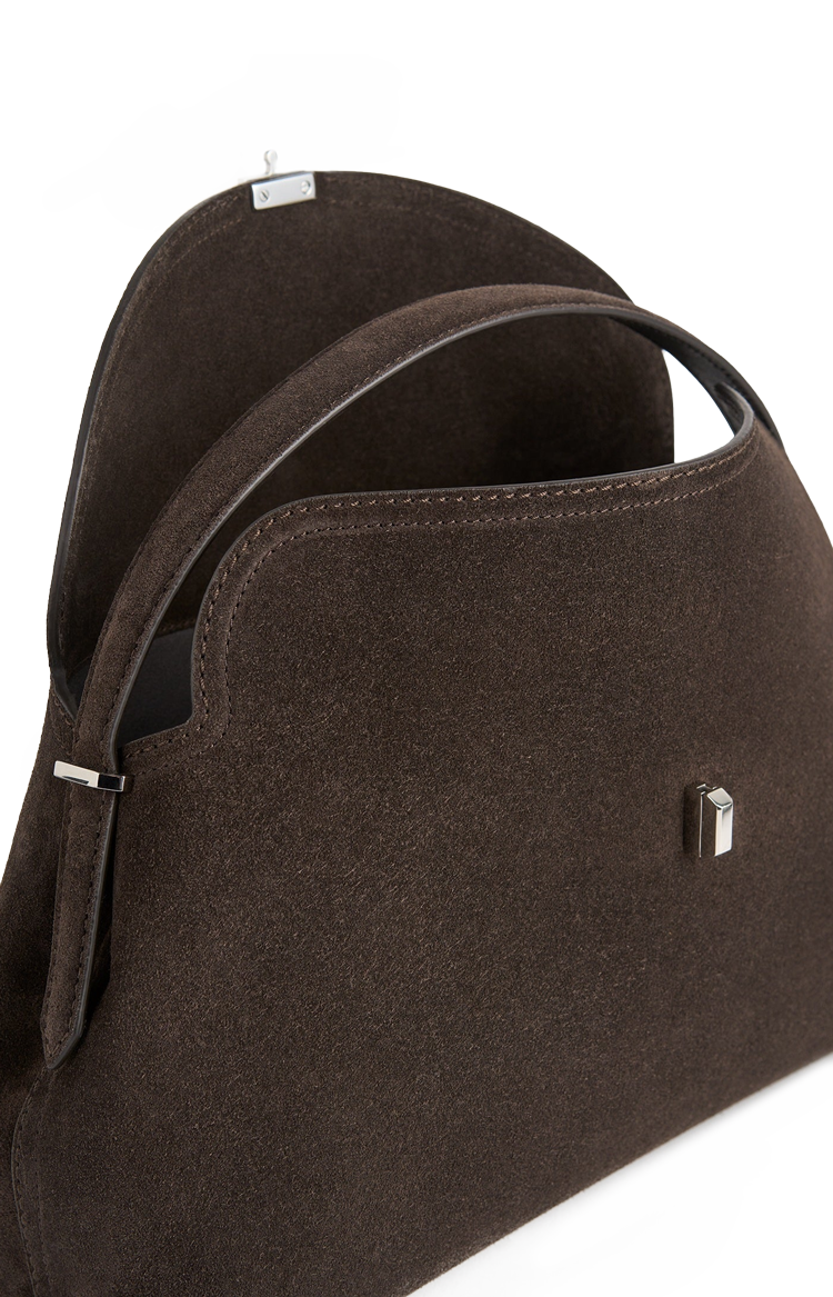 T-Lock Suede Top Handle Brown