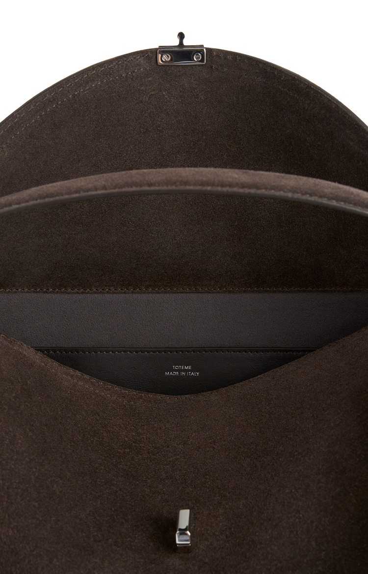 T-Lock Suede Top Handle Brown